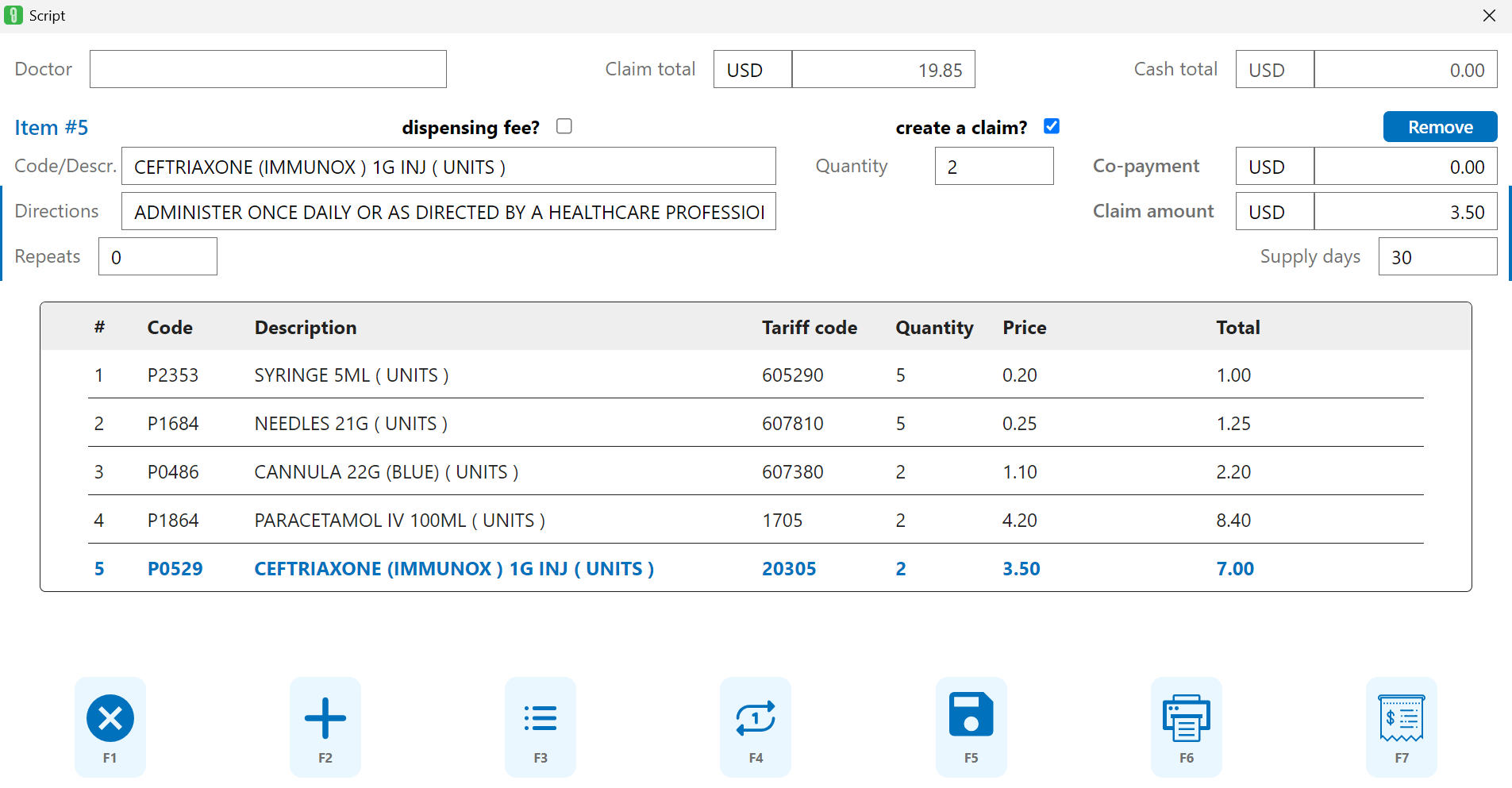 A screen displaying the free trial version of Paperless Pharmacy software.